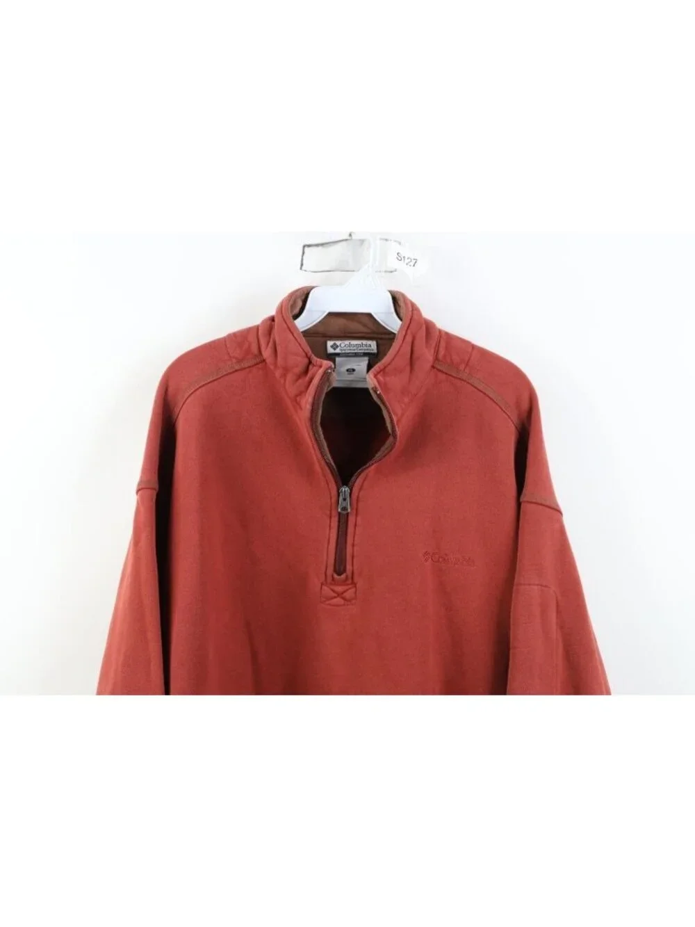 Vintage 90s Y2K Columbia Mens XL Spell Out Heavyweight 1/4 Zip Sweatshirt Red